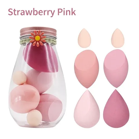 Daisy Bottle Makeup Sponge Set Hydrophilic Non-Latex Cosmetic Powder Puff For Face Foundation Wet Dry Use Beauty Tools