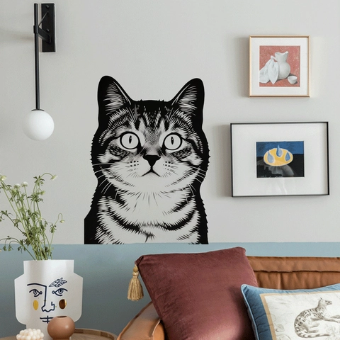 Creative Animal Wall Stickers Waterproof PVC Decals Window Bathroom Living Room Modern Simple Black White Cat Dog Gecko
