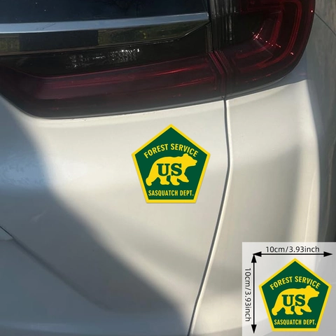 Adesivi Magnetici per Auto Fuoristrada Montagna Sasquatch Forest Service Parodia Impermeabile PVC Decorazione Carrozzeria Magnetici