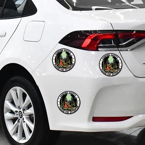 Outdoor Magnetic Stickers PVC Waterproof Magnet Decals For Car Fridge Home Decor Camping Safety No Drinking Peace Slogan