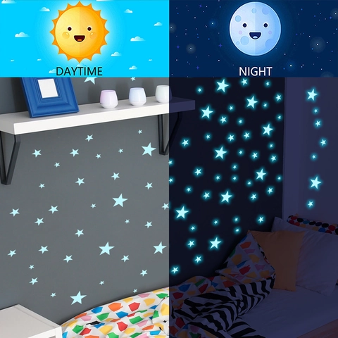 Adesivi Murali Stelle Luminose Fluorescenti PVC Impermeabile Autoadesivo Per Camera Dei Bambini Decorazione Soffitto