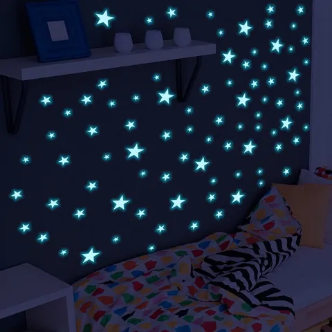 DIY Luminous Star Wall Stickers Glow In The Dark PVC Fluorescent Star Decals For Kids Bedroom Nursery Home Ceiling Decoration