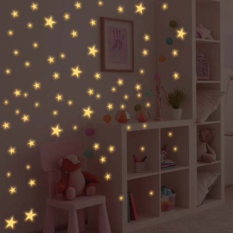DIY Luminous Star Wall Stickers Glow In The Dark PVC Fluorescent Star Decals For Kids Bedroom Nursery Home Ceiling Decoration