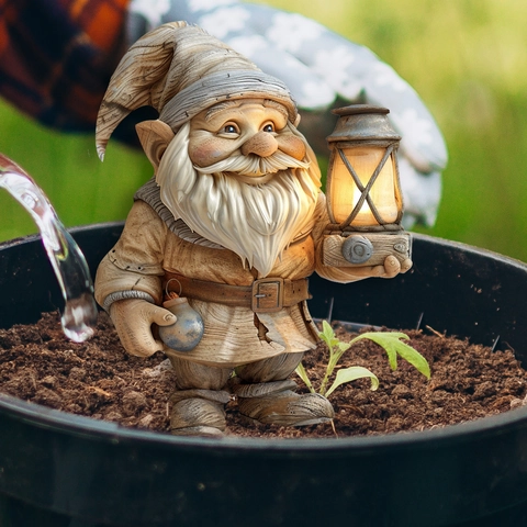 Garden Gnome Stakes Decorative Flat PVC Wizard Pumpkin Lantern Ornaments For Outdoor Yard Lawn Pathway Pastoral Decor