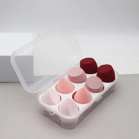 Non-Latex Hydrophilic Polyurethane Makeup Sponges With Storage Case And Metal Drying Rack For Foundation Blending Application