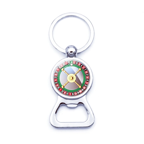 Portachiavi Apribottiglie a Ruota di Roulette da Casinò in Lega di Zinco Anello Portachiavi in Metallo per Uomo Donna Regalo per Feste