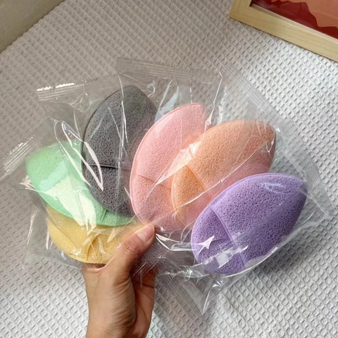 Large XL Teardrop Facial Cleansing Sponge Honeycomb Polyurethane Makeup Puff Water Expanding Face Washing Sponge With Finger Strap For Women