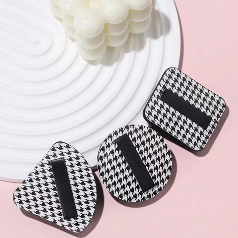 Houndstooth Makeup Puff Hydrophilic Polyurethane Cushion Foundation Sponge Round Square Waterdrop Shape Beauty Tool For Women