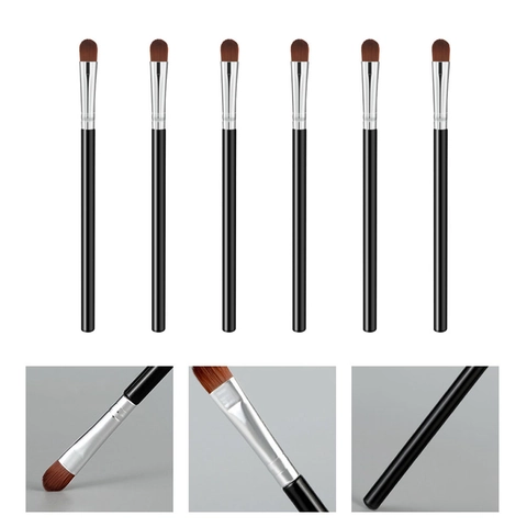 Professioneller Einzelner Lidschatten Concealer Make-up-Pinsel Synthetikfaserborsten Aluminiumrohr Buchenholzgriff Kosmetikwerkzeug