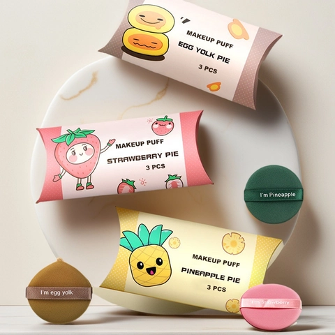 Hydrophilic Polyurethane Makeup Puffs Pineapple Strawberry Egg Yolk Theme Expansion In Water Soft Sponge Face Beauty Tool For Foundation