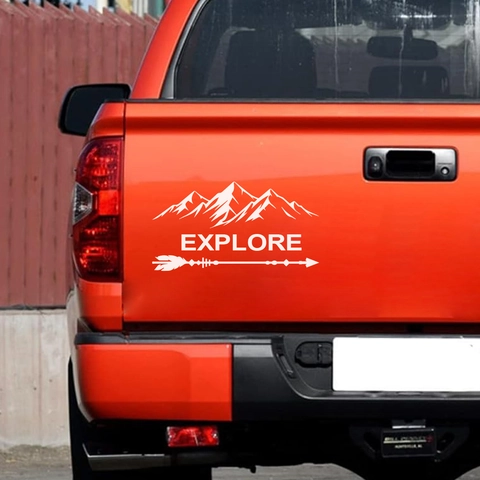Explore Gebergte Veer Pijl Auto Sticker Waterdicht PVC Vinyl Decal Voor Voertuig Vrachtwagen Venster Bumper Decoratieve Outdoor Avontuur Sticker