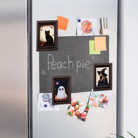Halloween Fridge Magnets Magnetic Refrigerator Stickers Vintage Picture Frame Design Waterproof PVC Cartoon Ghost Witch Decor