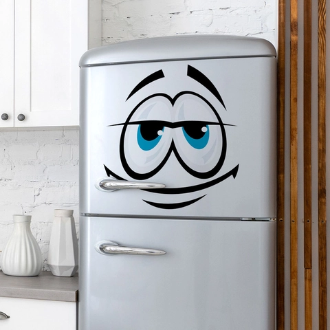 Funny Cartoon Smile Face Wall Sticker Waterproof Self Adhesive PVC Decal For Refrigerator Toilet Bedroom Background Home Decor