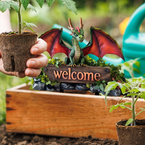 Fliegender Drache Gartenstecker Willkommensschild PVC Outdoor Hof Kunst Rasen Dekoration Wasserdicht Doppelseitig Ornament