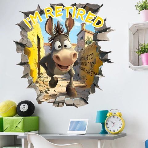 3D Visuele Cartoon Dier Door De Muur Sticker Creatieve PVC Verwijderbare Jungle Safari Sticker Voor Kinderkamer Woonkamer Huis Decoratie