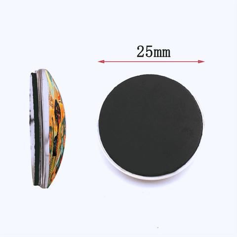Artistic Abstract Dog Fridge Magnets Round Crystal Glass Magnetic Stickers For Whiteboard Home Decor Kitchen Accessories