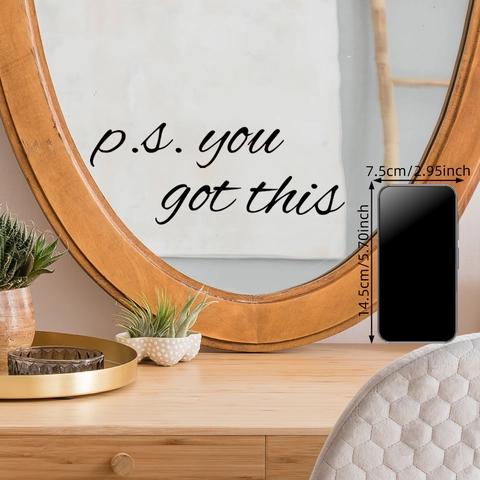 Stickers Muraux Citation Anglaise Motivante Autocollant Miroir PVC Étanche Auto Adhésif Décor Salle De Bain Lettres D'art