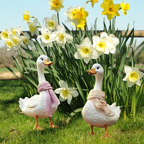 Enten Gartenstecker Wasserdicht PVC Kunststoff Flach Cartoon Gans Hofschilder Außen Dekorative Bodenstecker Rasen Ornament