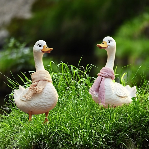 Enten Gartenstecker Wasserdicht PVC Kunststoff Flach Cartoon Gans Hofschilder Außen Dekorative Bodenstecker Rasen Ornament