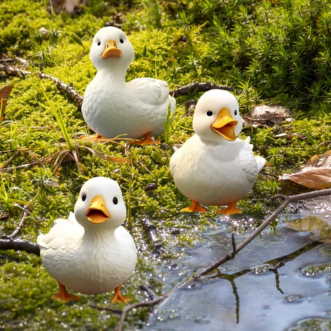 Realistic Duck Garden Stakes PVC Plastic Decorative Signs Double Sided Waterproof Outdoor Yard Patio Pathway Lawn Ornaments