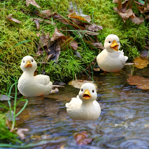 Realistic Duck Garden Stakes PVC Plastic Decorative Signs Double Sided Waterproof Outdoor Yard Patio Pathway Lawn Ornaments