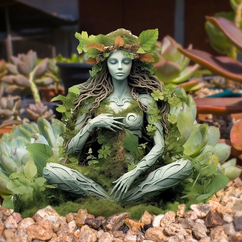 Palo Da Giardino Dea Madre Terra Plastica Impermeabile Gaia Meditazione Design Piatto Esterno Decorazione Artistica Inserto Vaso