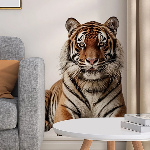 Pegatinas de Pared de Tigre Realistas Calcomanías de Animales 3D Impermeable Removible Autoadhesivo PVC Mural para Sala