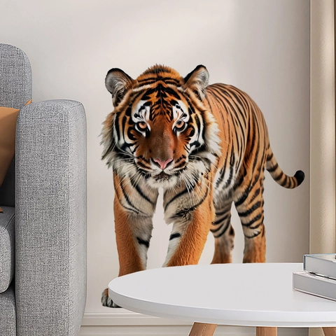 Realistische 3D Tijger Muursticker PVC Waterdicht Verwijderbaar Zelfklevend Muurschildering Voor Woonkamer Slaapkamer Decor
