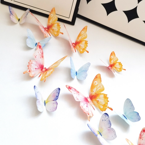 3D Butterfly Wall Stickers Waterproof PVC Butterfly Wall Decals For Living Room Bedroom Home Decoration DIY Art Murals
