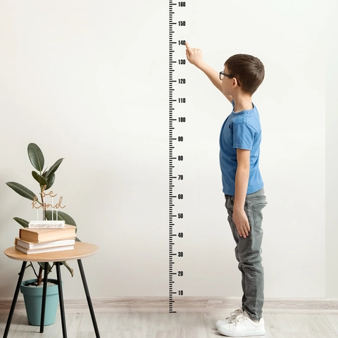 Minimalist Black PVC Kids Height Measurement Wall Sticker Removable Growth Chart Ruler For Children Nursery Room Decor Scale Sticker