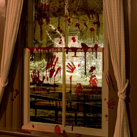 Halloween Horror PVC Bloed Handafdruk Voetafdruk Muursticker Vensterstickers Eng Bloederig Decor Voor Feest Thuis