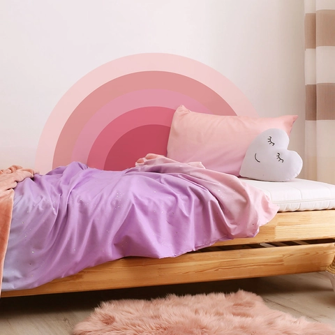 Autocollants Muraux Arc-En-Ciel Bohème PVC Dégradé Rose Violet Décalcomanies Pour Chambre D'Enfant Décoration
