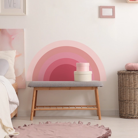 Autocollants Muraux Arc-En-Ciel Bohème PVC Dégradé Rose Violet Décalcomanies Pour Chambre D'Enfant Décoration
