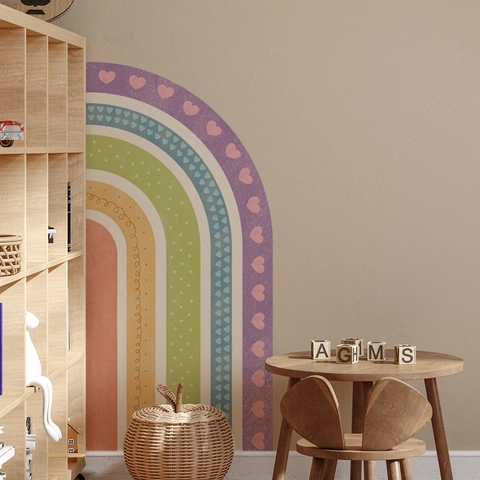 Adesivi Murali Arcobaleno Bohemien Decalcomanie in PVC Removibili Grande Murale Fai-da-te Colorato per Cameretta Bambini