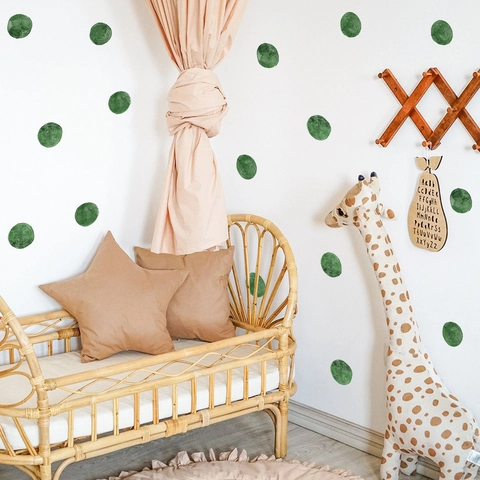 Stickers Muraux Pois Aquarelle Autocollants Cercles Rond PVC Amovibles Style Nordique Décoration Pour Chambre Enfant