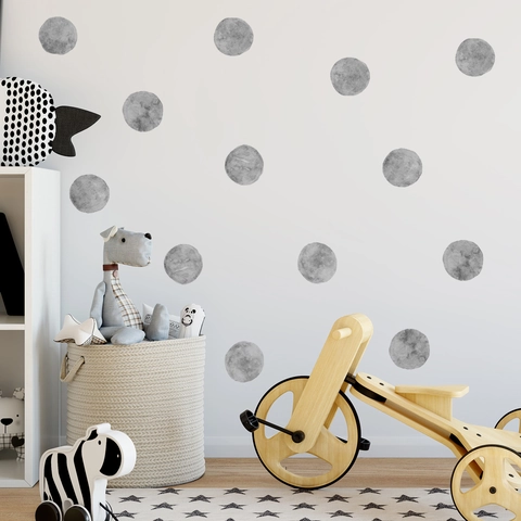 Stickers Muraux Pois Aquarelle Autocollants Cercles Rond PVC Amovibles Style Nordique Décoration Pour Chambre Enfant