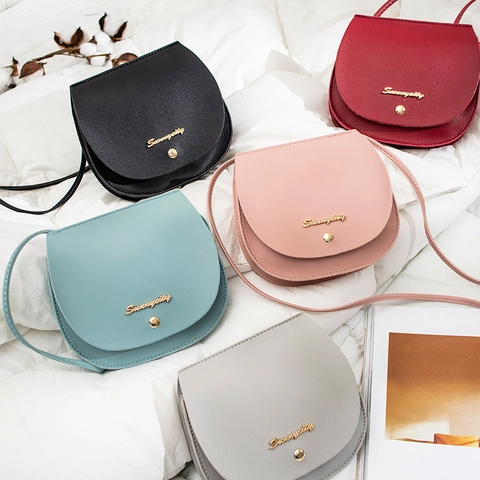 Damen Mode PU Leder Satteltasche Kleine Einfache Einfarbige Umhängetasche Mit Magnetverschluss Für Tägliche Freizeit