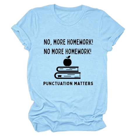 T-Shirt Da Donna In Cotone Con Stampa Umoristica Sulla Punteggiatura Girocollo Manica Corta Top Casual Educativo Estivo