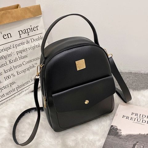 Mini Sac à Dos Femme Matelassé Cuir PU Mode Petit Sac à Bandoulière Pour Dames Décontracté Voyage École Avec Matériel Doré
