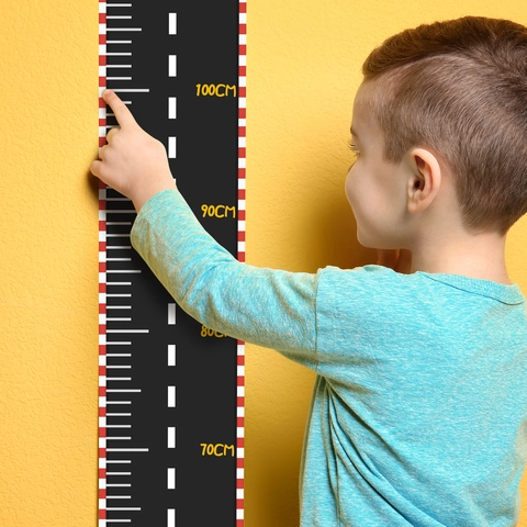 Kids Race Car Track Growth Height Chart Wall Stickers PVC Removable DIY Scale Ruler Wall Decal For Children Bedroom Decor