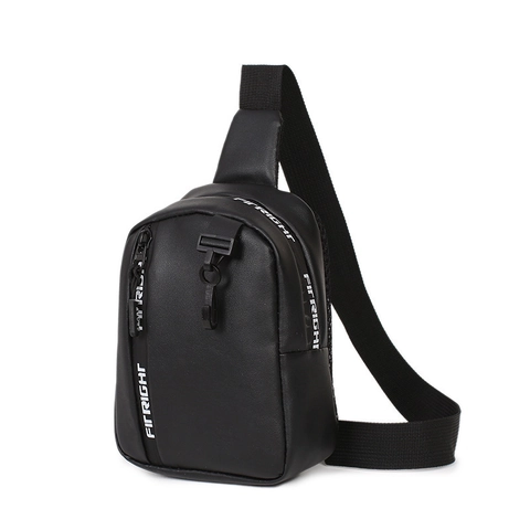 Bolso de Pecho Pequeño de Cuero PU Deportivo para Mujer Bolso de Hombro de Moda con Estampado de Letras Cierre de Cremallera Riñonera Informal Diaria