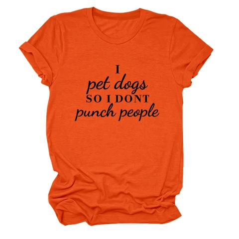 T-Shirt Da Donna Casual Maniche Corte Girocollo Stampa Grafica Slogan Divertente Amante Dei Cani Misto Cotone Top Estivo