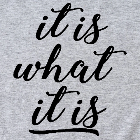 T-Shirt Da Donna A Maniche Corte In Misto Cotone Girocollo Casual Streetwear It Is What It Is Stampa Lettere Top Estetico
