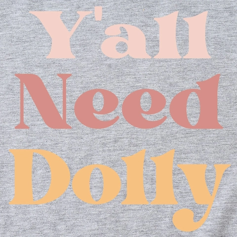 T-Shirt Décontracté en Mélange de Coton pour Femme Imprimé Slogan Y'all Need Dolly Col Rond Manches Courtes Haut Été