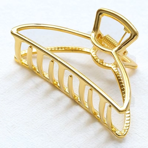 Pinza para el Cabello de Aleación Minimalista para Mujer Diseño Geométrico Hueco Media Luna Accesorios para el Cabello de Metal Galvanizado