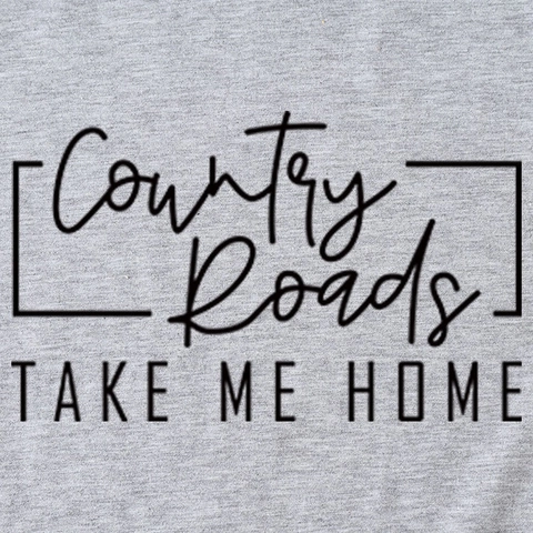 Women Short Sleeve T-Shirt Casual Round Neck Relaxed Fit Cotton Blend Graphic Top With Country Roads Take Me Home Print