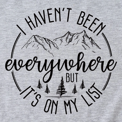 T-shirt Donna Misto Cotone Girocollo Manica Corta Stampa Citazione Montagna Foresta Top Casual Outdoor Streetwear