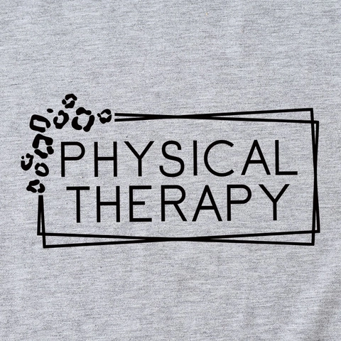 T-Shirt Da Donna Con Stampa Physical Therapy Misto Cotone Maniche Corte Girocollo Top Estivo Casual Leopardo