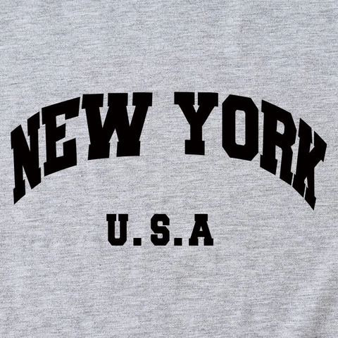 Maglietta a Maniche Corte Casual da Donna in Misto Cotone Con Stampa New York USA Girocollo Top Estivo Largo