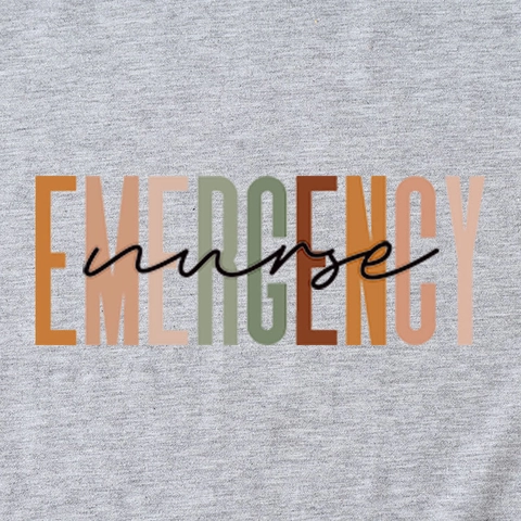 T-Shirt Grafica Da Infermiera Di Emergenza Da Donna Manica Corta Girocollo Misto Cotone Top Casual Stampato
